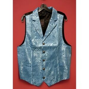 New DiBanGu Men's Carolina Blue vest and tie wear size‎ 2XL Prom Formal Wedding